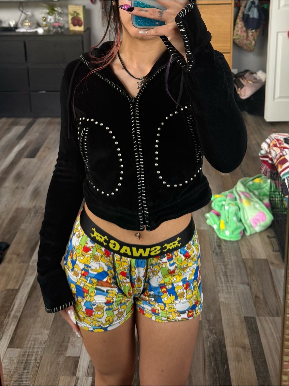 Women’s black velour jacket